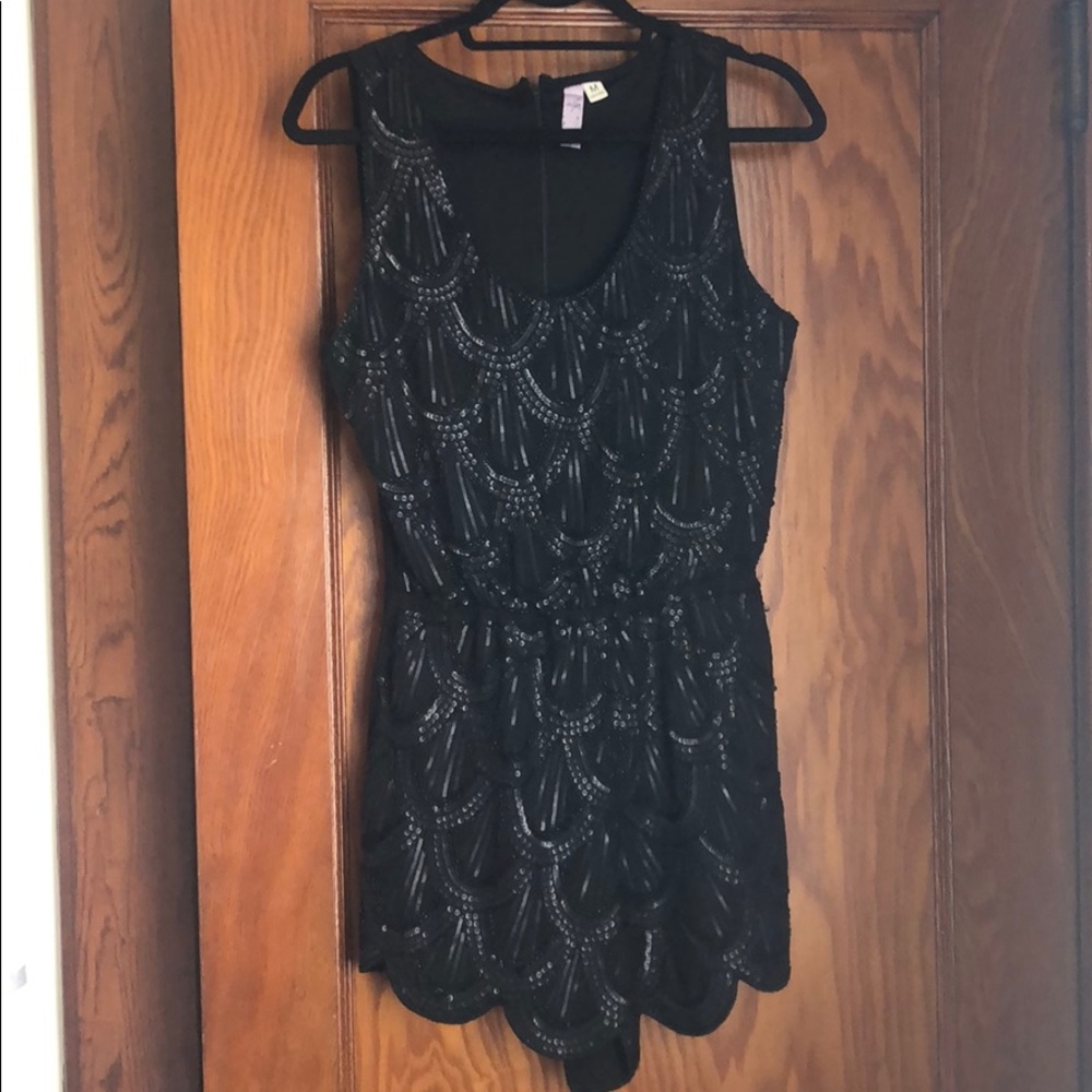 Black Sequin Romper - image 1